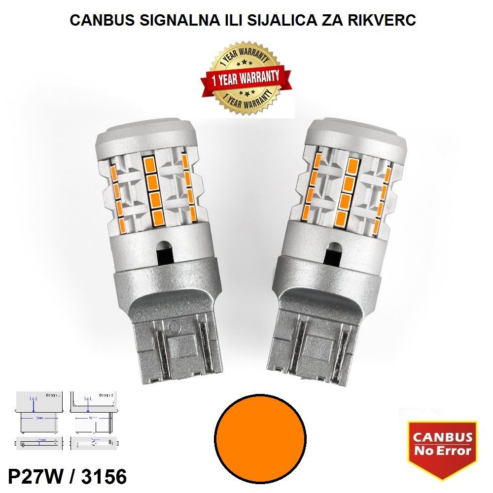 LED SIJALICE P27W 3156 - 26*3020smd Narandzaste Beograd Zemun